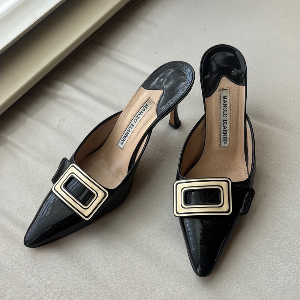 Manolo Blahnik Black Mules